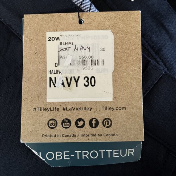 Tilley Wanderer Halifax Pants Wanderer Collection Navy Size 30 NWT Gorpcore - Picture 9 of 9